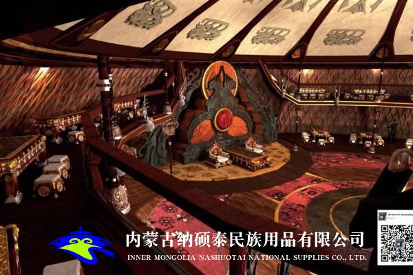 實木蒙古包內(nèi)飾